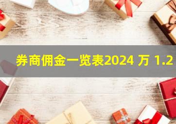 券商佣金一览表2024 万 1.2